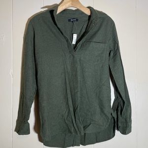 Madewell flannel classic ex boyfriend button back shirt
